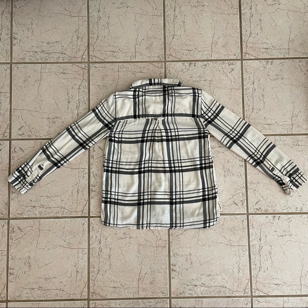 American Eagle Size S B/W black-and-white flannel - Picture 2 of 7